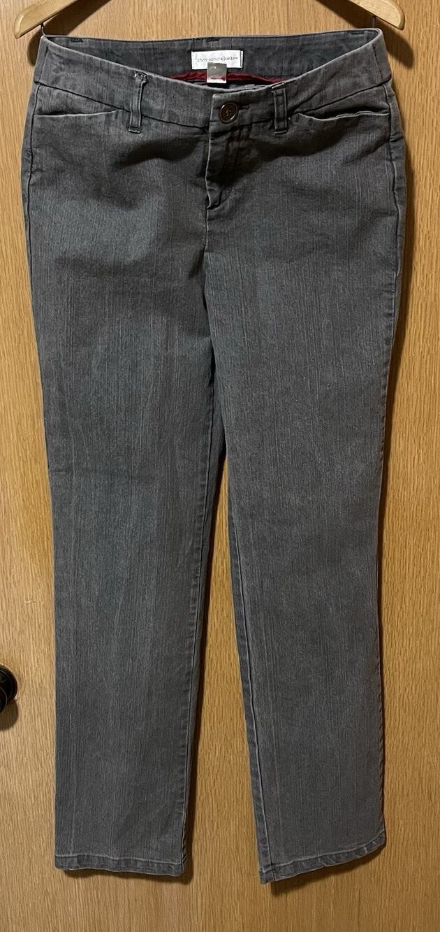 Christopher & Banks Grey Lightweight Denim Pants Trousers Sz 4 Excellent Shape